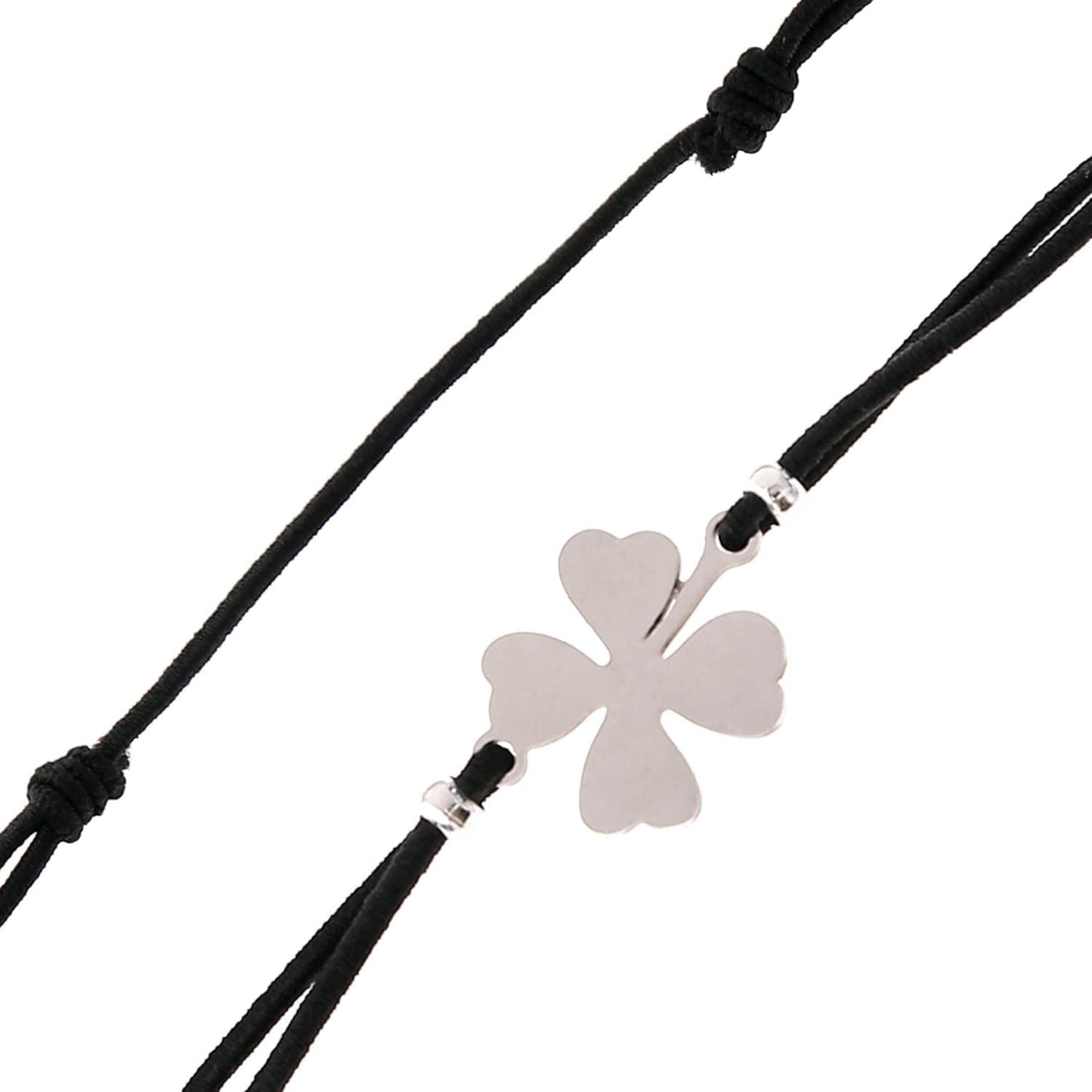 Glücksarmband Kleeblatt Silber – Verstellbares Freundschaftsband