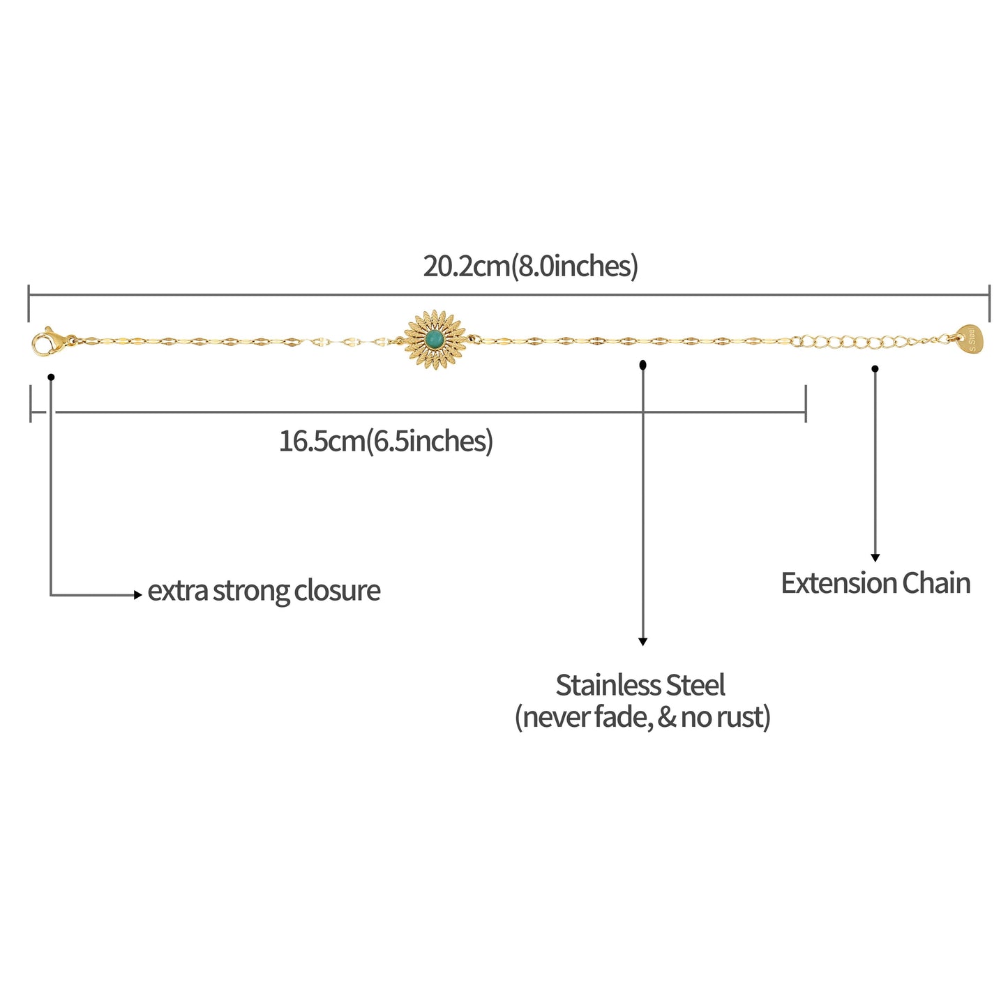 Goldenes Sonnenblumen Armband