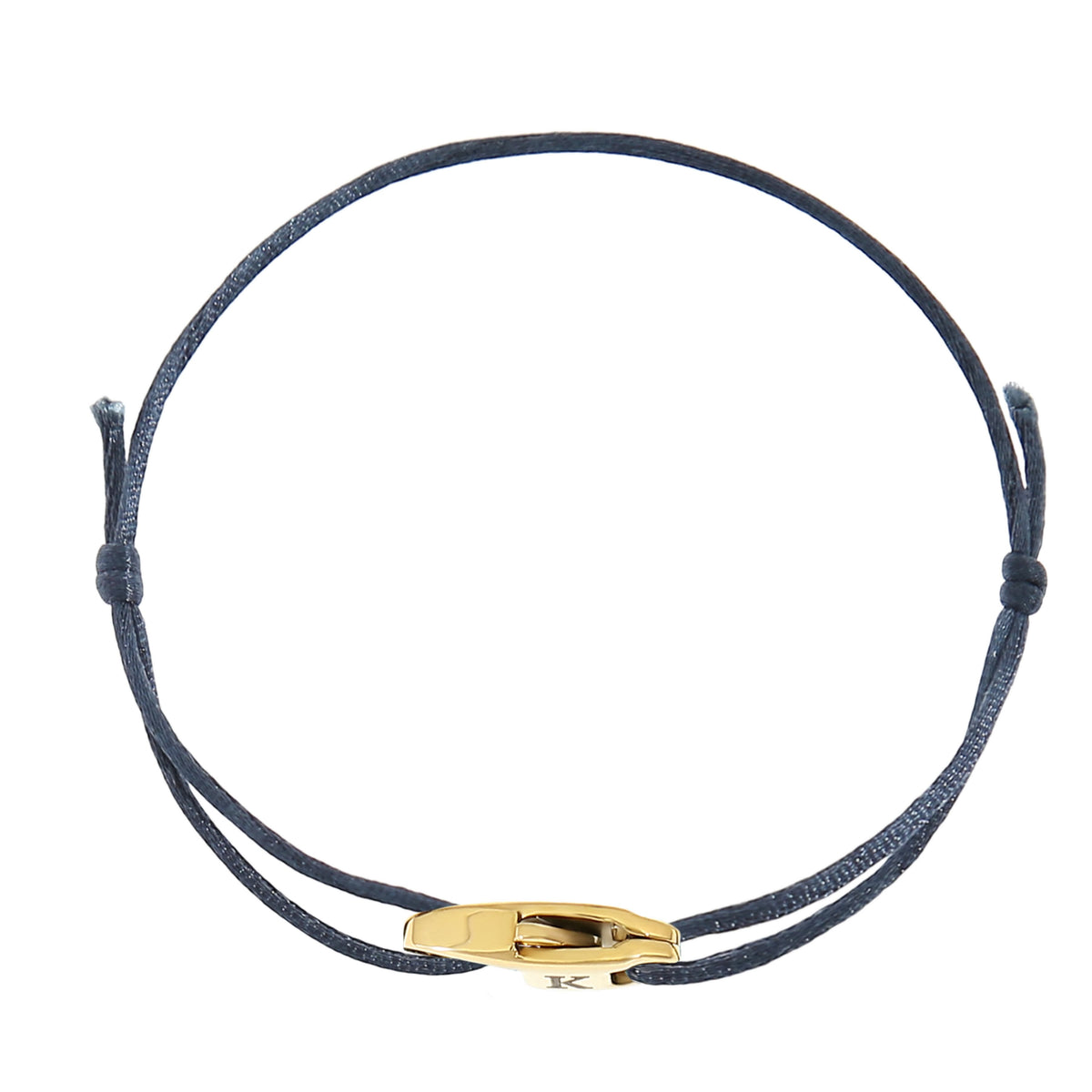Personalisierbares verstellbares Kordelarmband mit Gravur-Karabiner – Blau