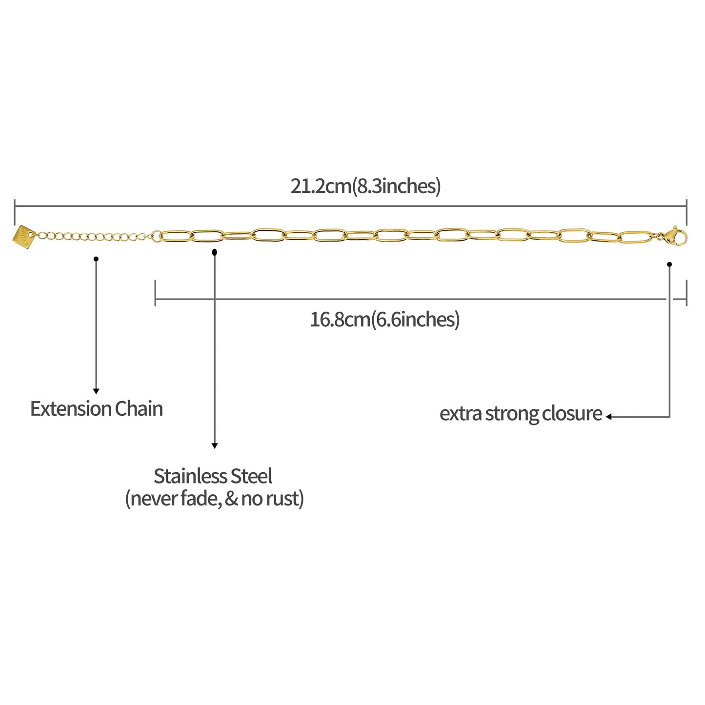 Goldenes Paperclip Armband