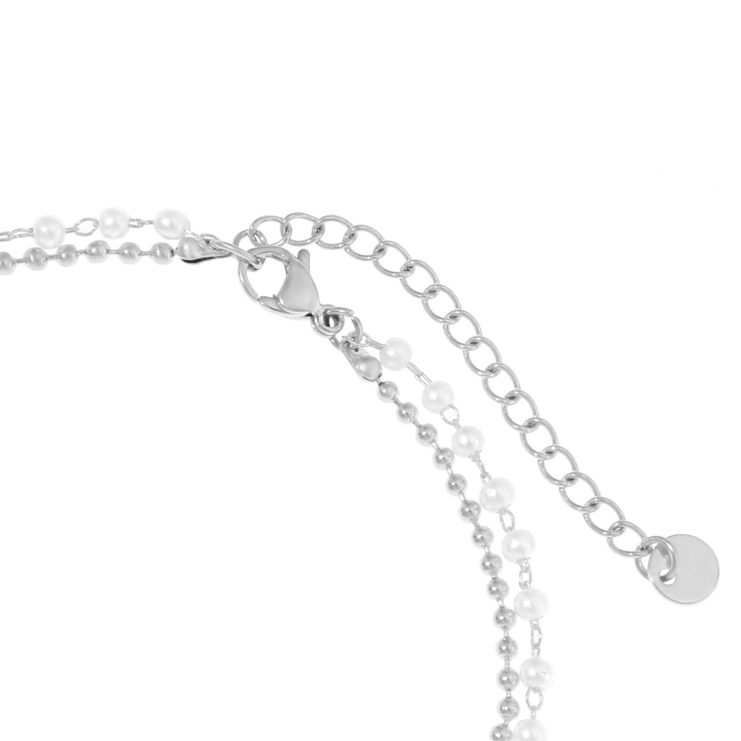 Edelstahl Fußkettchen - Perlen Double Layer