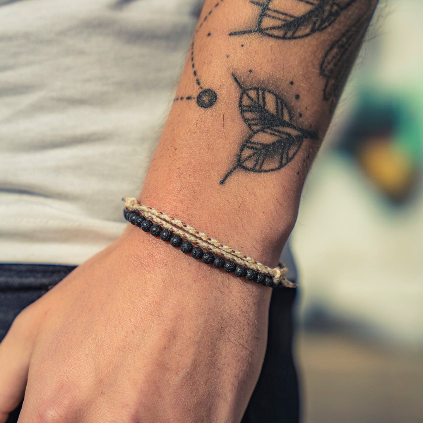 Made by Nami Surfer 2er Set Chakra Beads - Beige Lava