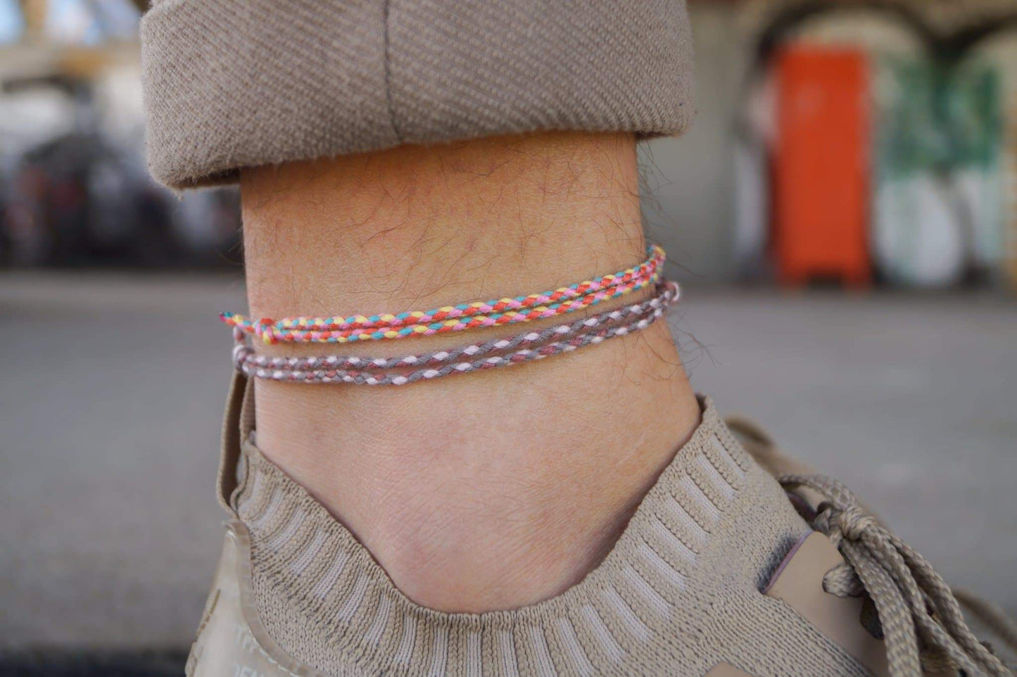 2x Simple Cotton Fußbändchen - Selective Attention - Made by Nami