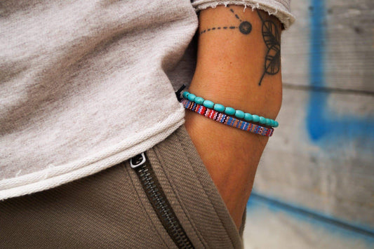 2x Surfer Armband Set - Multi, Türkis - Made by Nami