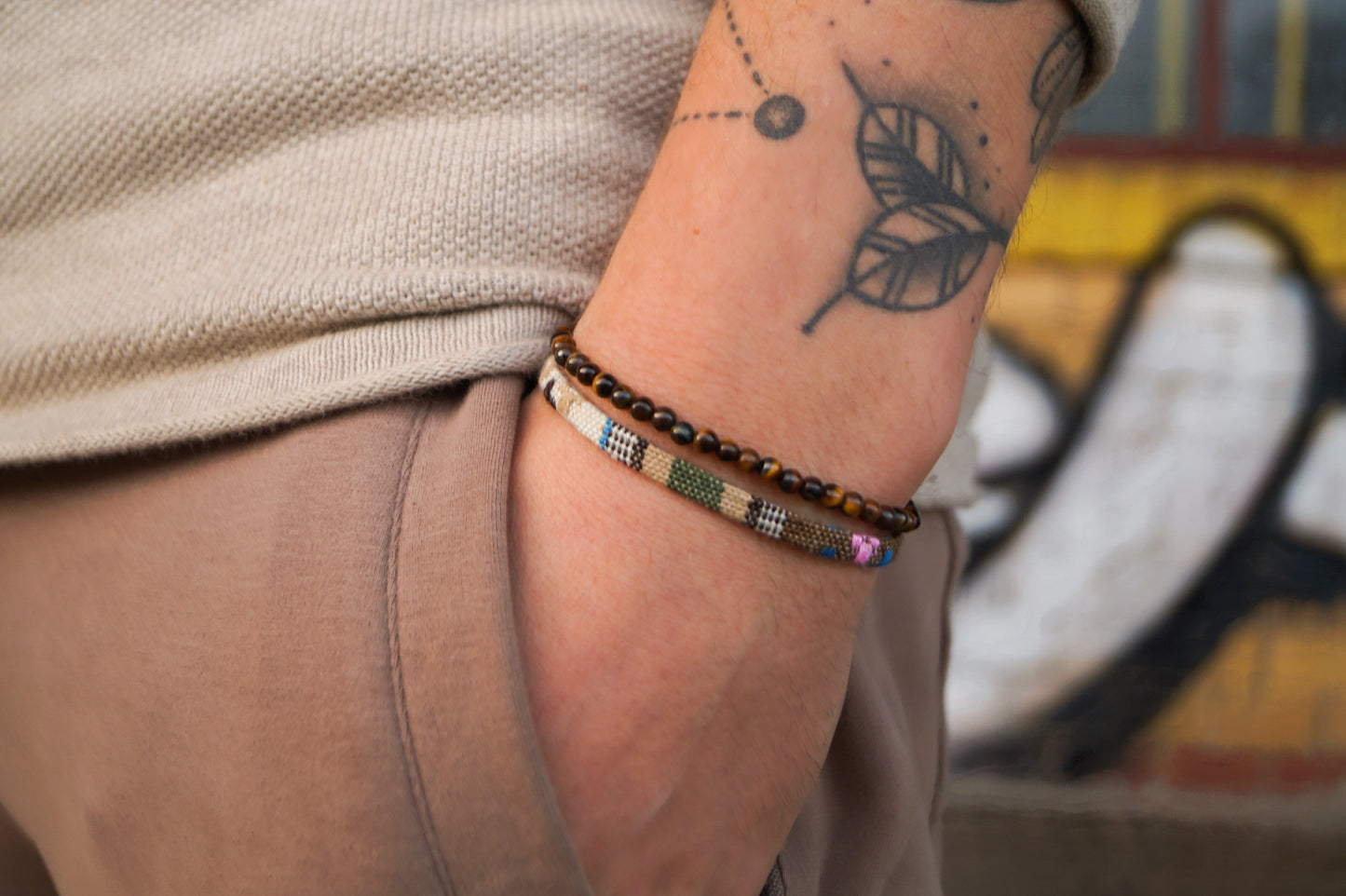 Made by Nami Surfer 2x Surfer Armband - Safari & Tigereyes