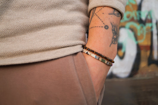 Made by Nami Surfer 2x Surfer Armband - Safari & Tigereyes