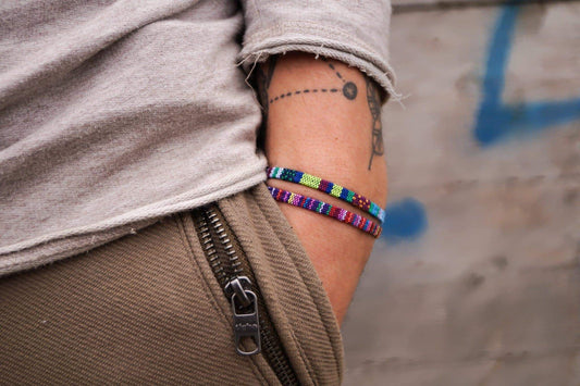 2x Surfer Armband - Türkis, Deep Multi - Made by Nami