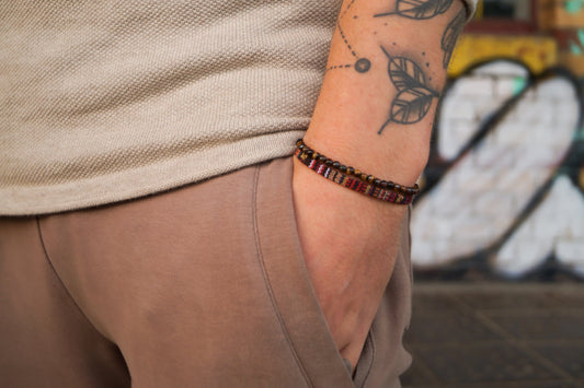 Made by Nami Surfer 2x Surfer Armband - Vulcano & Tigerauge