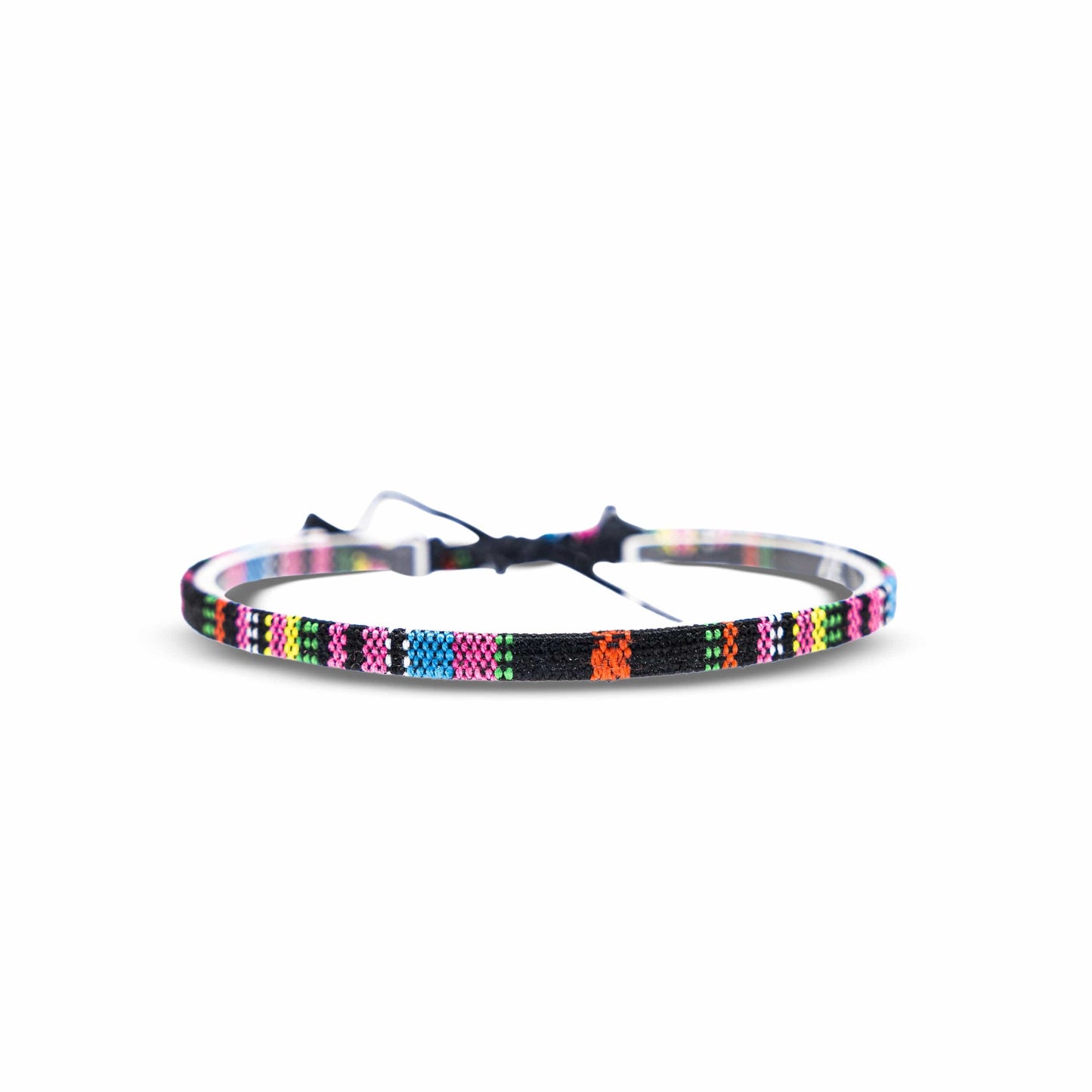 Made by Nami Surfer Bali Boho Flat Fußband - Schwarz-Pink