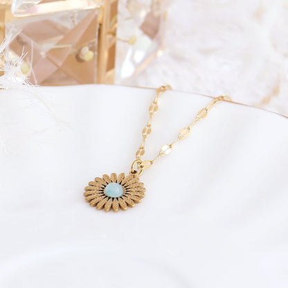 Goldene Sonnenblumen Halskette