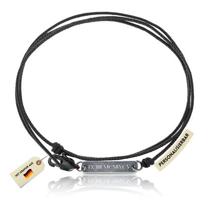 Wickelarmband mit Plättchen – Schwarz