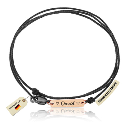 Wickelarmband mit Plättchen – Schwarz