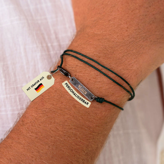 Wickelarmband mit Plättchen – Grün