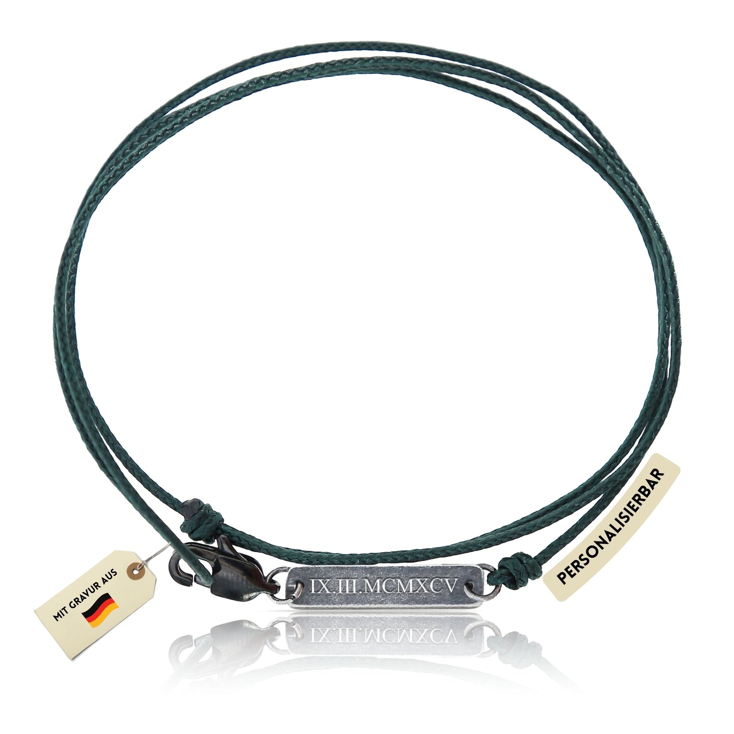 Wickelarmband mit Plättchen – Grün