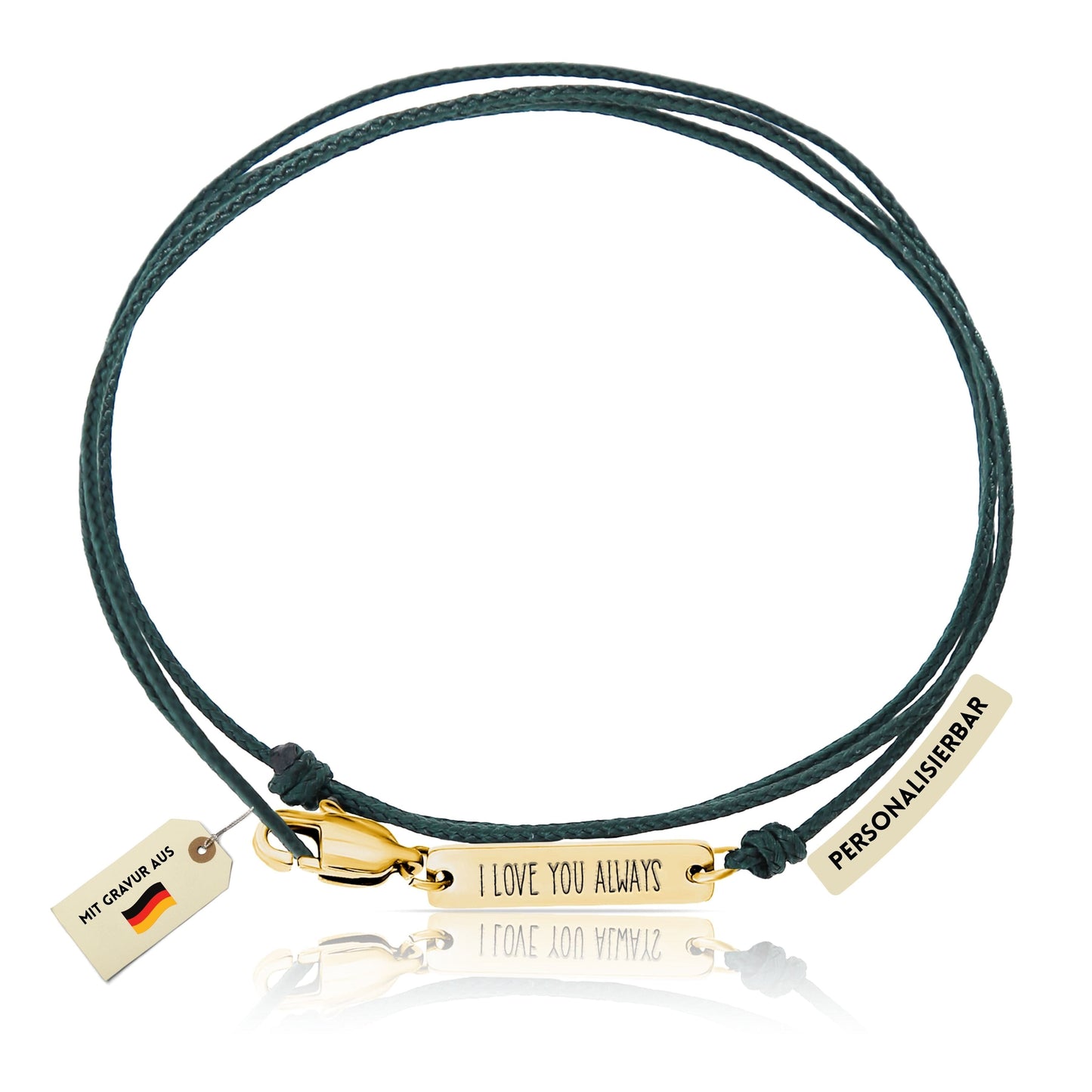 Wickelarmband mit Plättchen – Grün