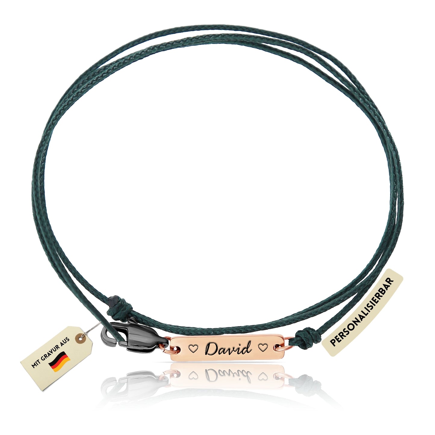 Wickelarmband mit Plättchen – Grün