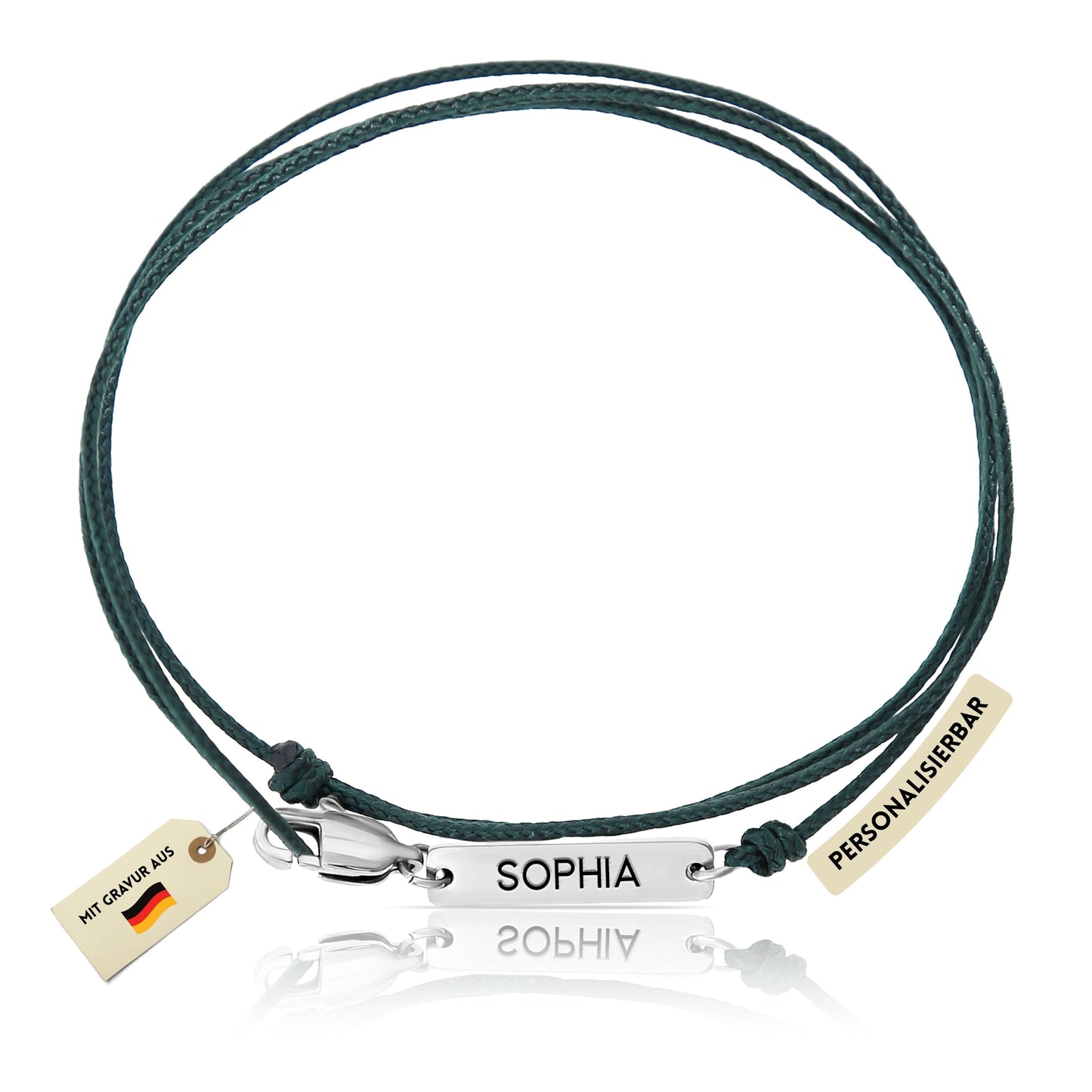 Wickelarmband mit Plättchen – Grün