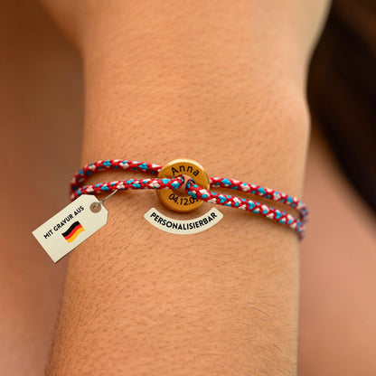 Armband mit Edelstahl-Ring und Kordelband