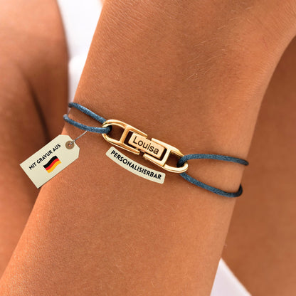 Armband mit Karabiner Edelstahl – Blau