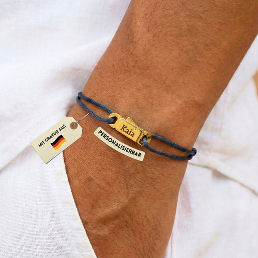 Armband mit Karabiner – Blau