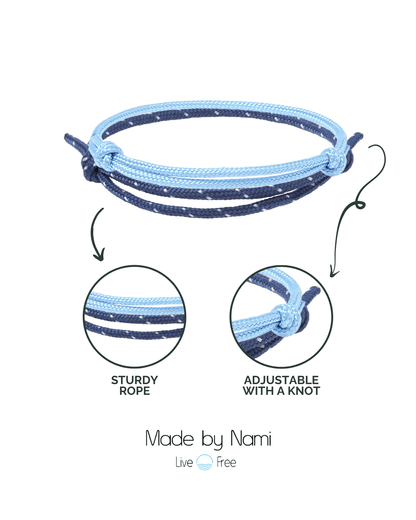 Surfer Armband Set Blau – Handgefertigt & Wasserfest