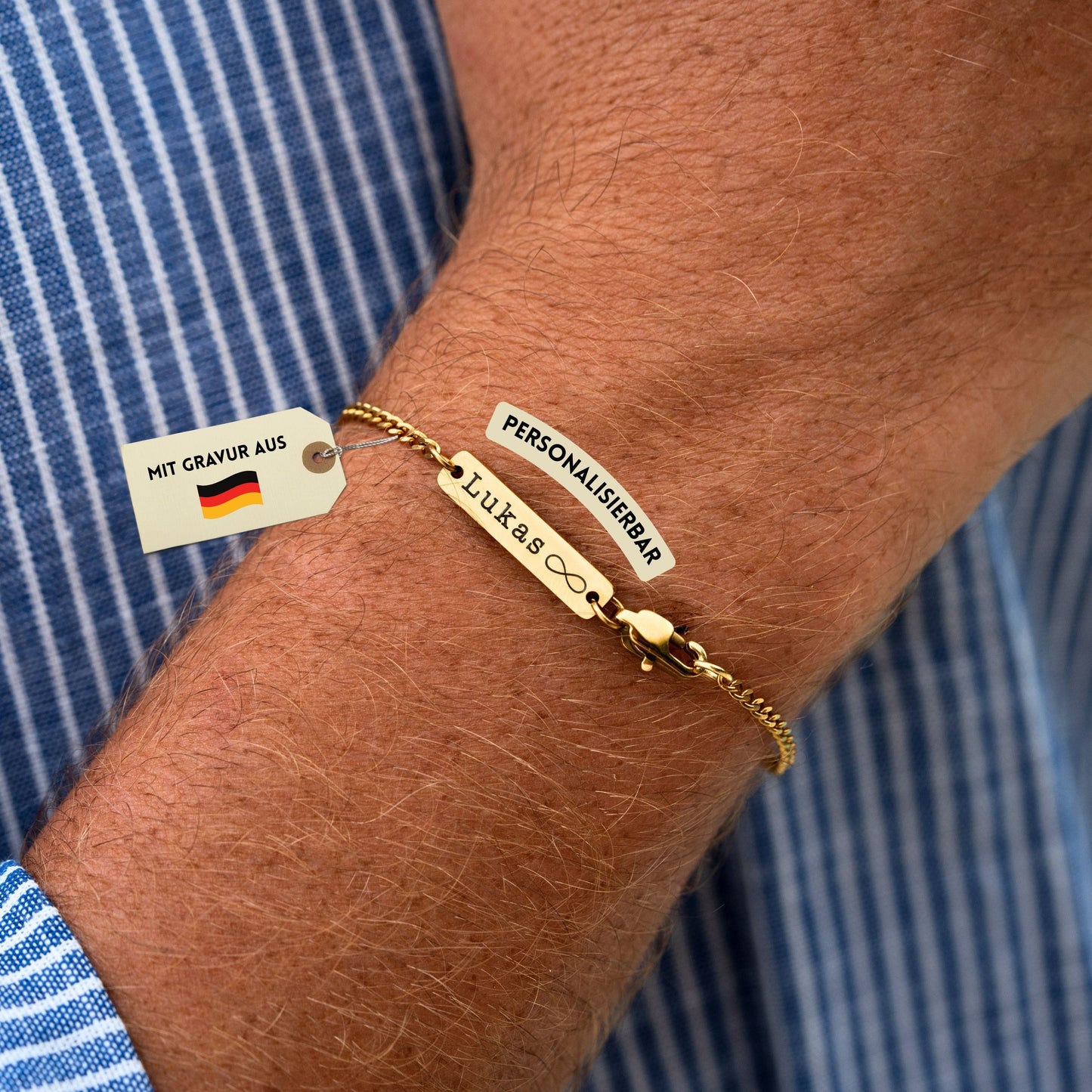Armband aus Edelstahl – Gold Weizen
