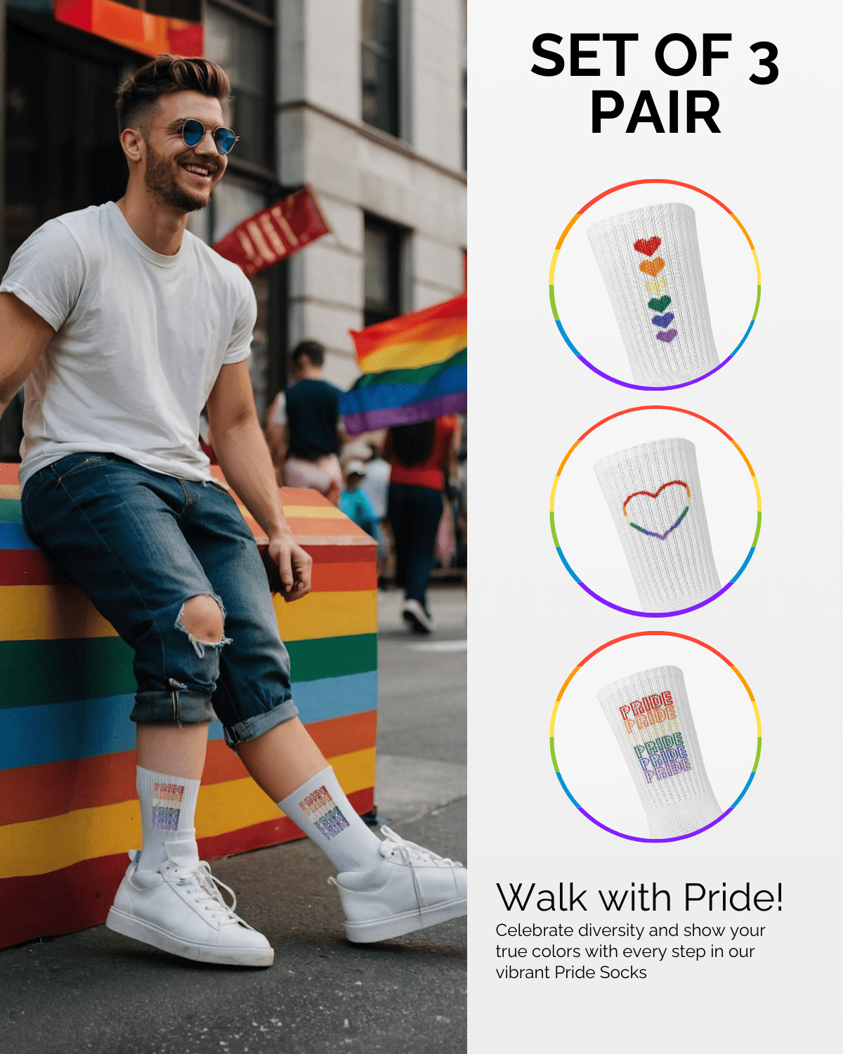 3er Set Pride Socken
