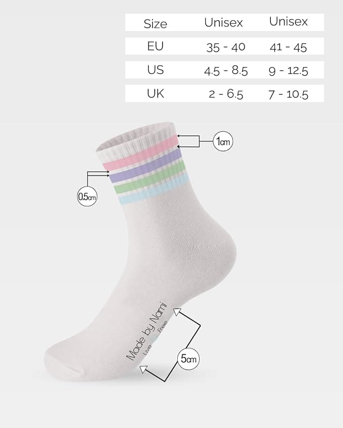 3 Paar Weiße Crew Socks mit Motiv