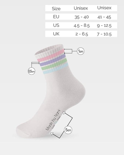 3 Paar Weiße Crew Socks mit Motiv