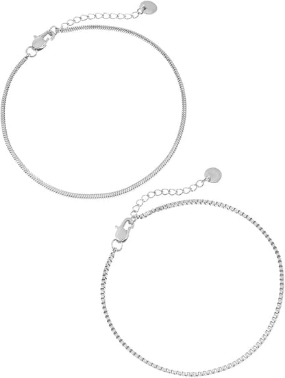 Silber Armband Set Herren – Edelstahl Snake & Venezia