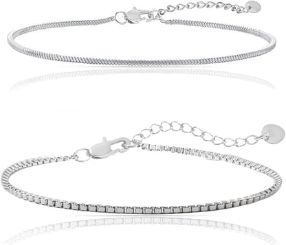 Silber Armband Set Herren – Edelstahl Snake & Venezia