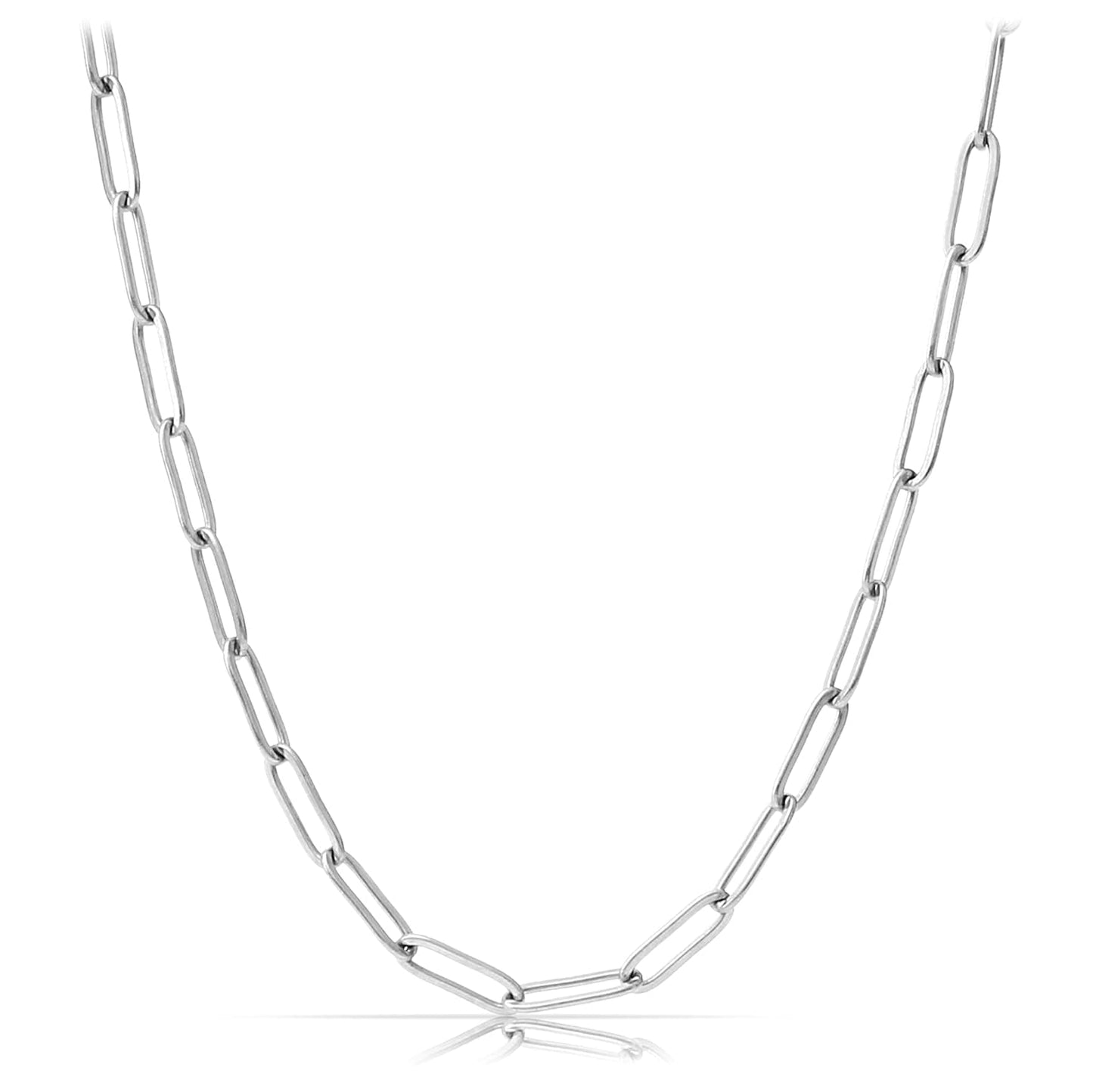 Silberne Gliederkette Herren – Edelstahl 60 cm