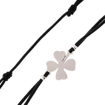 Glücksarmband Kleeblatt Silber – Verstellbares Freundschaftsband