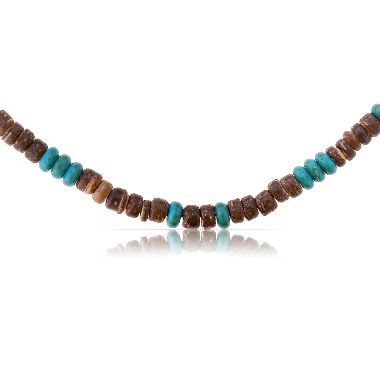 Surfer Halskette Kokosperlen Braun Türkis