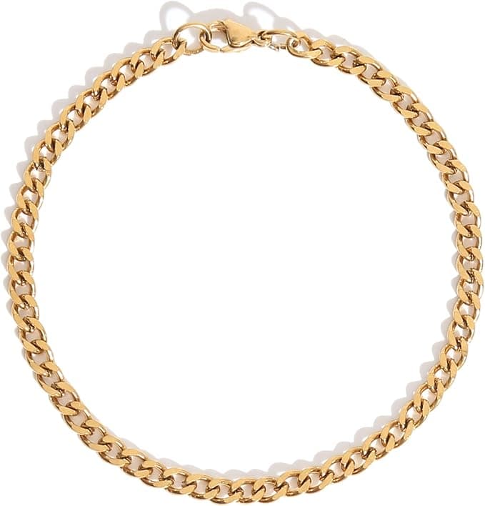 Goldenes Edelstahl Armband Herren 18 cm