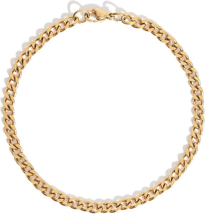 Goldenes Edelstahl Armband Herren 18 cm