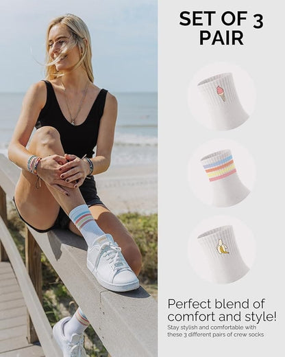 3 Paar Retro Socks mit Motiv