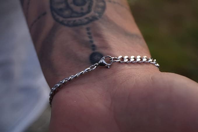 Silber Edelstahl Gliederarmband Herren