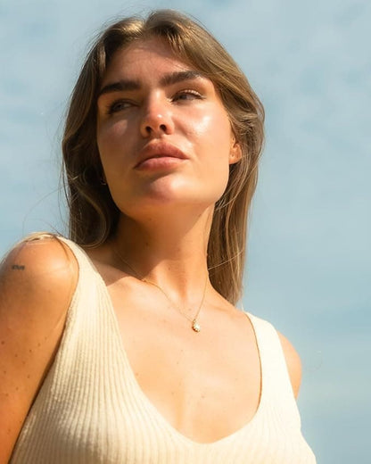 Goldene Sonne Halskette Damen Hammerschlag