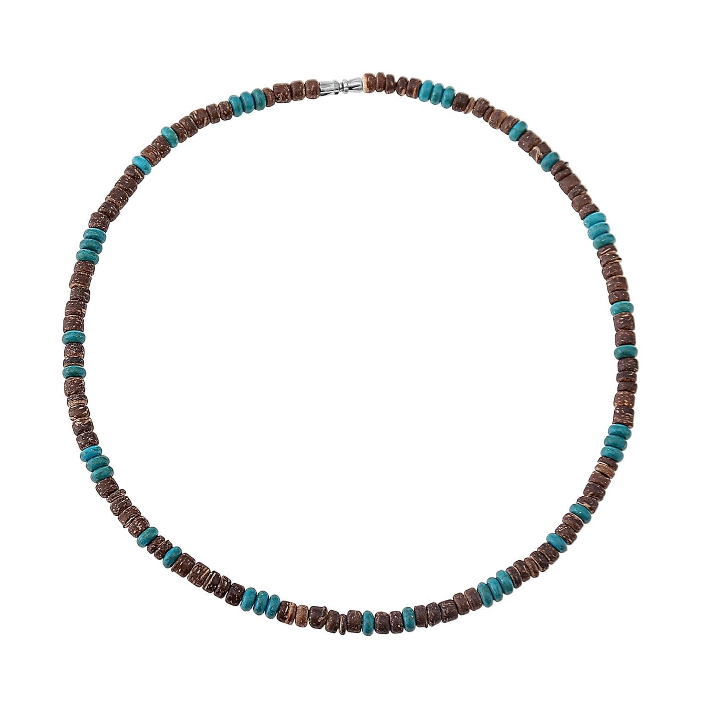 Surfer Halskette Kokosperlen Braun Türkis