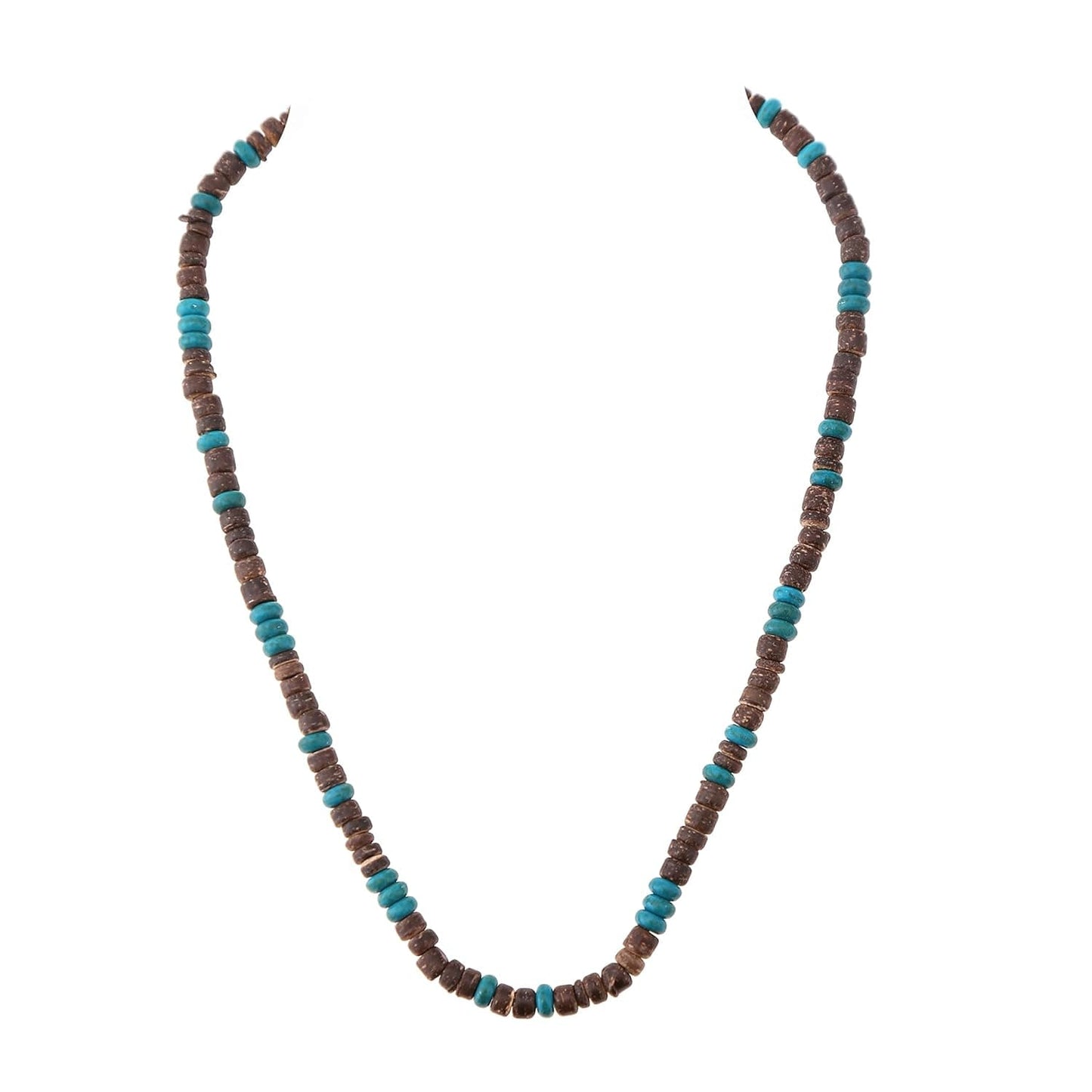 Surfer Halskette Kokosperlen Braun Türkis