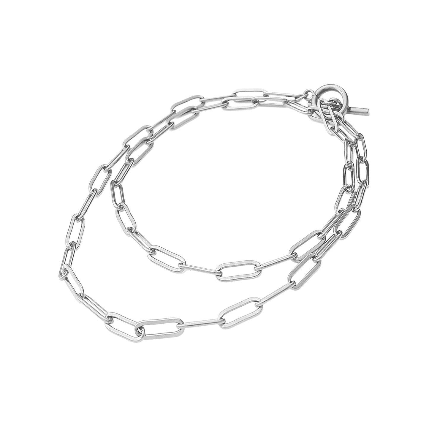 Silberne Gliederkette Herren – Edelstahl 60 cm