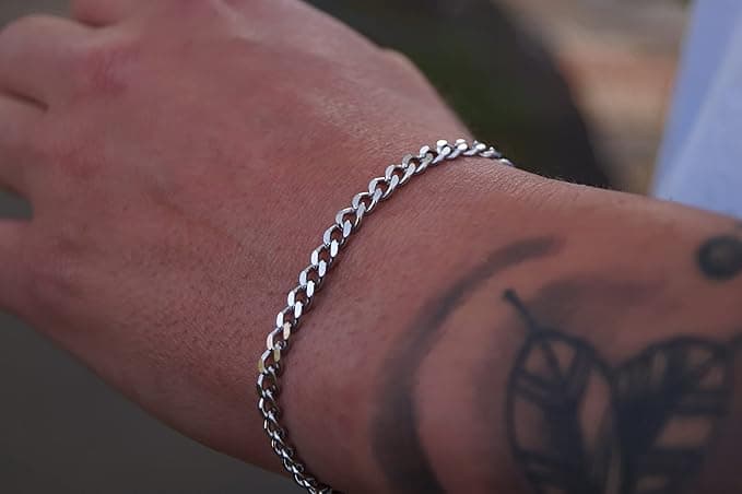 Silber Edelstahl Gliederarmband Herren