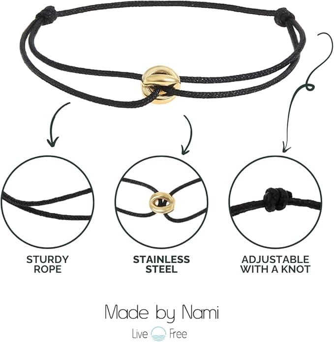 Schwarzes Gold Armband Unisex – Handgefertigt & Wasserfest