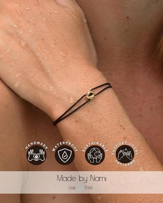 Schwarzes Gold Armband Unisex – Handgefertigt & Wasserfest