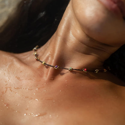 Goa Perlen Choker- Boho Surfer Kette Damen