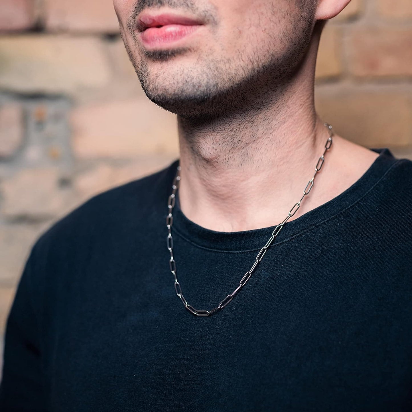 Silberne Gliederkette Herren – Edelstahl 60 cm