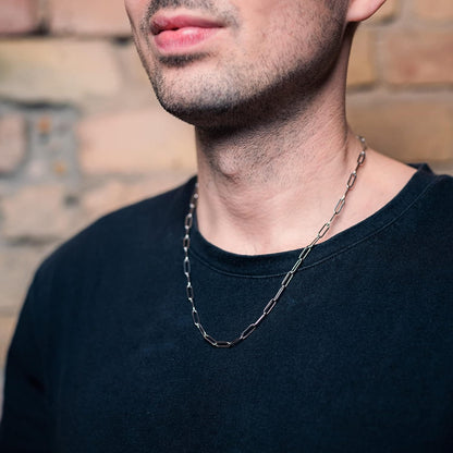 Silberne Gliederkette Herren – Edelstahl 60 cm