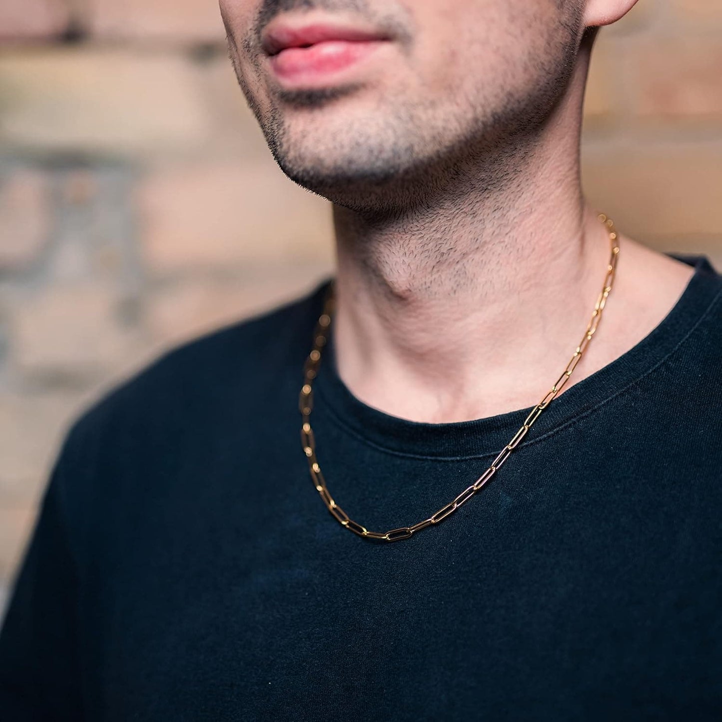 Goldene Gliederkette Herren 60 cm