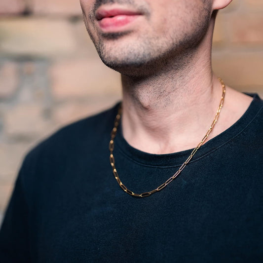 Goldene Gliederkette Herren 60 cm